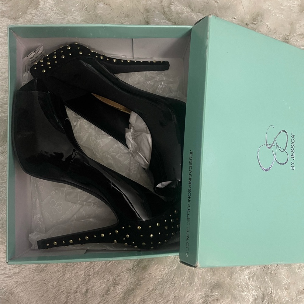 Jessica Simpson Peep Toes Platform Embellished Heels